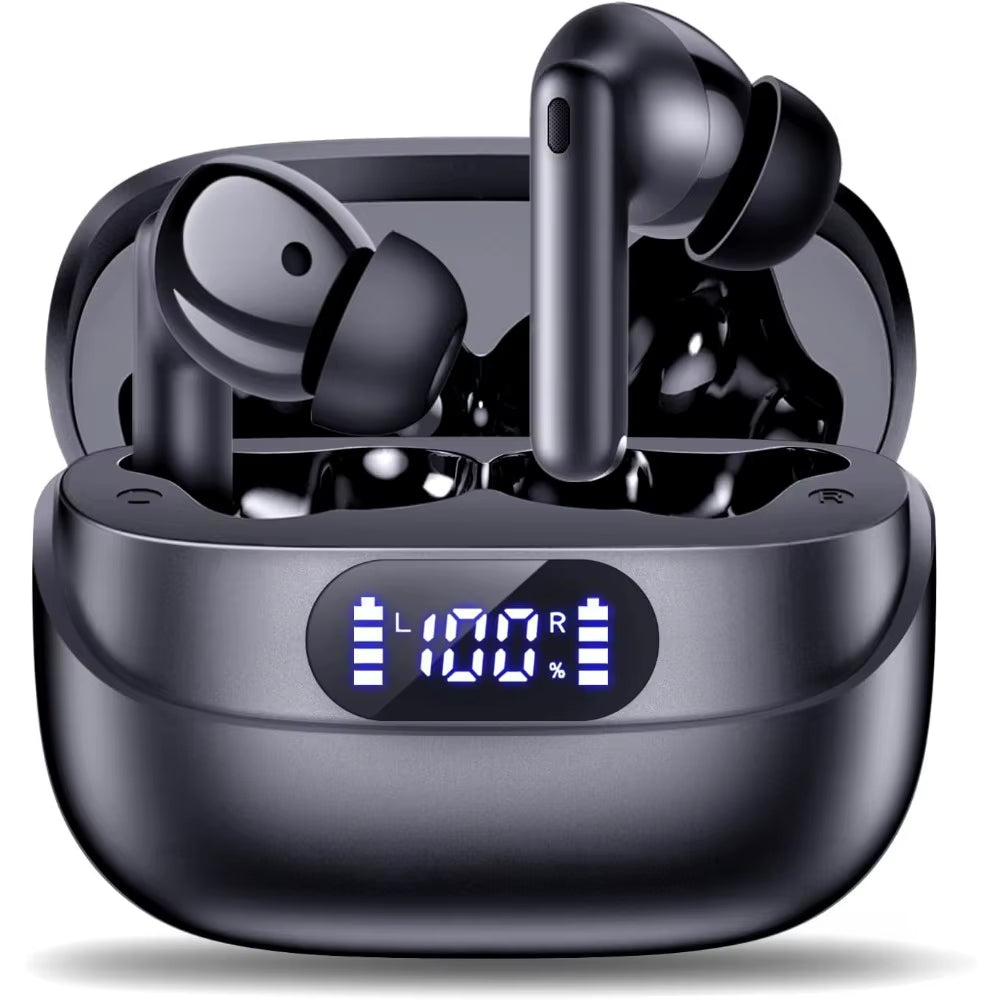 ‌Bluetooth 5.3 Earbuds, 42H Playtime, Hifi Stereo, Noise Cancelling, IPX7 Waterproof, LED Display for Ios/Android