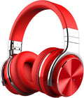 E7 PRO Active Noise Cancelling Headphones Bluetooth Headphones with Microphone Deep Bass Wireless Headphones over Ear, Comfortable Fit, 30H Playtime for Tv/Computer/Cellphone, Red