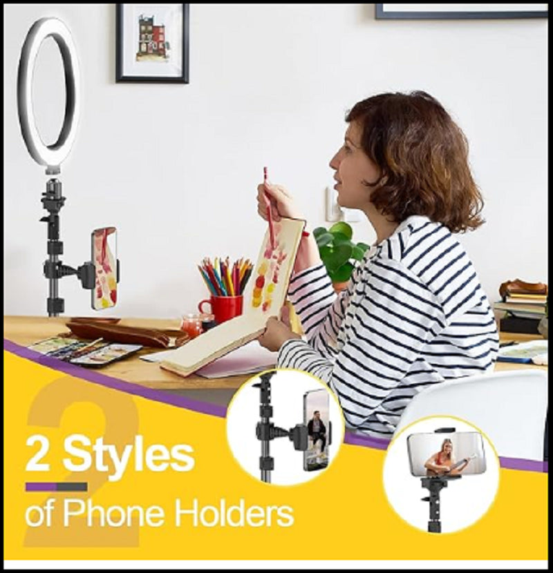 Aro De Luz Con Tripode Para Telefono Foto Estudio Grabacion De Videos Maquillaje