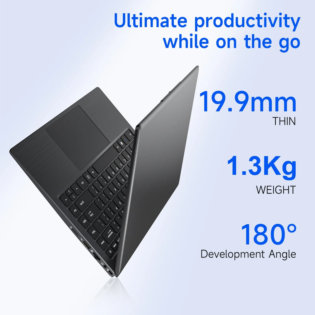 14Inch Laptop Compter, 8GB RAM 256GB ROM Intel 6500Y with 2 Cores, up to 3.4Ghz, with Office 2024 Windows 11 Wifi 5 BT5.0 for Business, Beginners, Student, Dark Gray