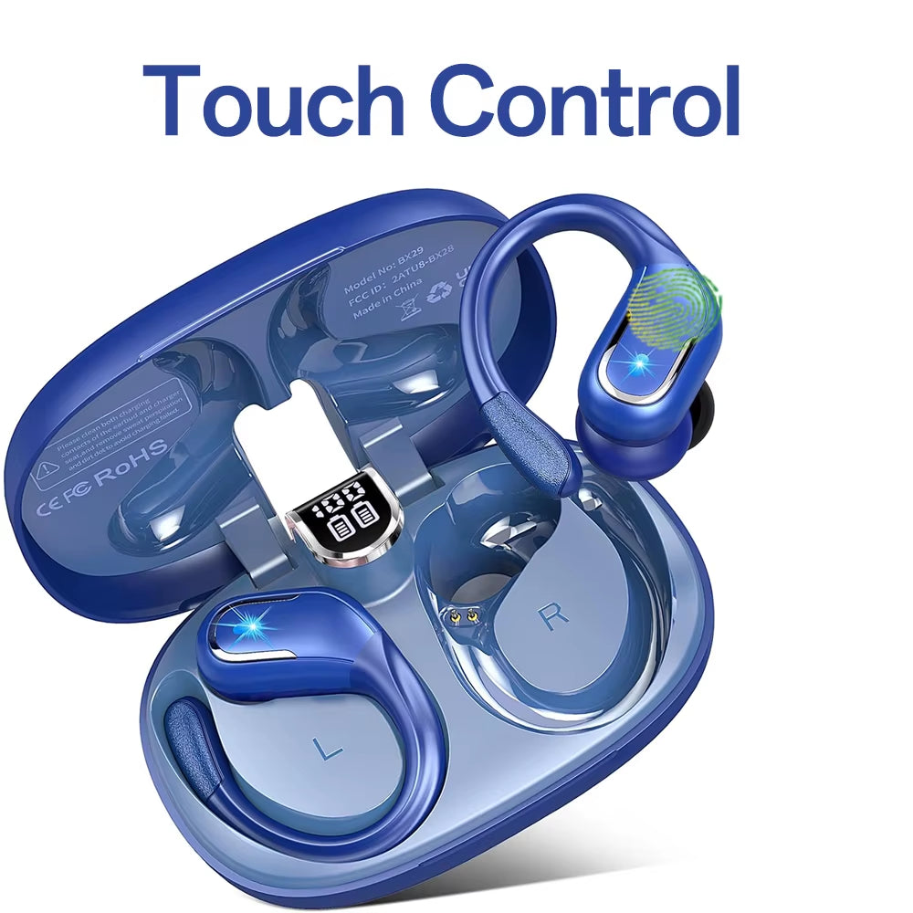 Wireless Earbuds Sport, 75H Playtime Bluetooth 5.4 Headphones with HD ENC Noise Cancelling Mic, Waterproof Bluetooth Headphones