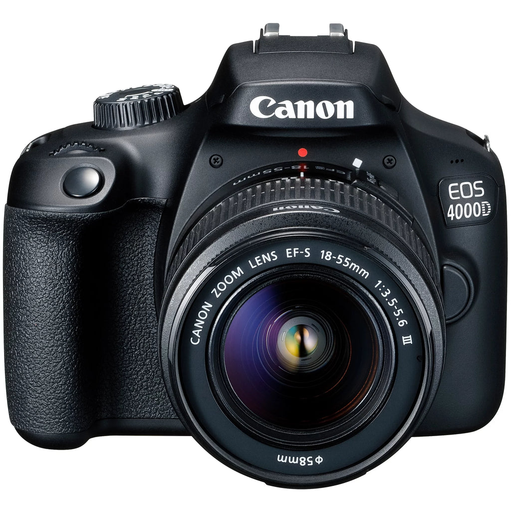Canon EOS 4000D / Rebel T100 DSLR Camera + EF-S 18-55Mm Lens + Sandisk 64GB Memory Card +  Bundle (International Model)